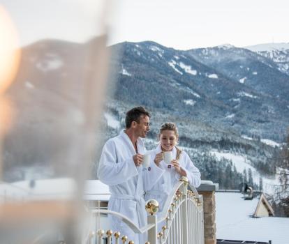 Guests on the Terrace in Winter